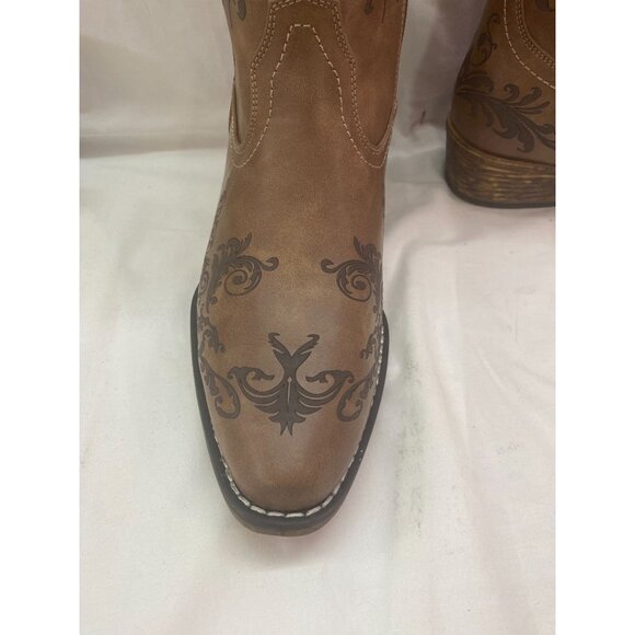 Dream Pairs Women's 9 Cowboy Cowgirl Western Ankle Booties Low Chunky Heel - Picture 3 of 8